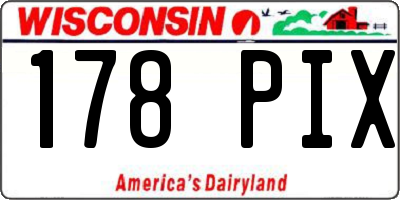 WI license plate 178PIX