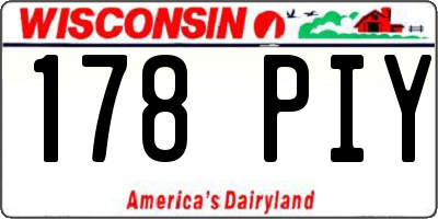 WI license plate 178PIY