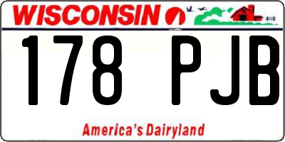 WI license plate 178PJB