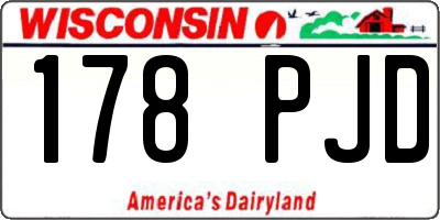 WI license plate 178PJD