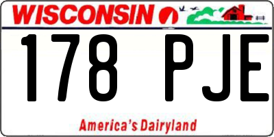 WI license plate 178PJE
