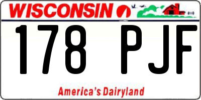 WI license plate 178PJF