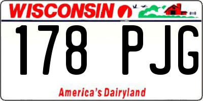 WI license plate 178PJG