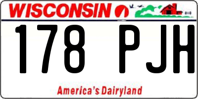 WI license plate 178PJH