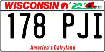 WI license plate 178PJI