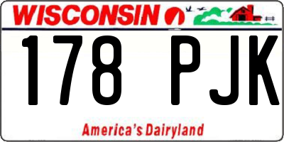 WI license plate 178PJK