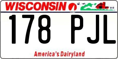 WI license plate 178PJL