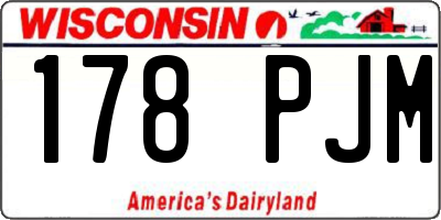 WI license plate 178PJM