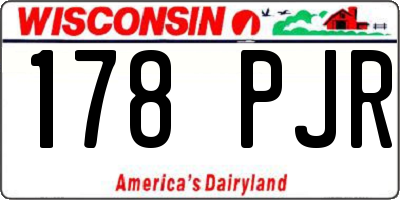 WI license plate 178PJR