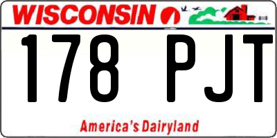 WI license plate 178PJT