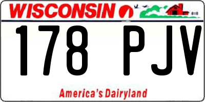 WI license plate 178PJV
