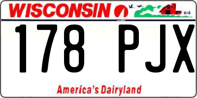 WI license plate 178PJX