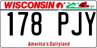 WI license plate 178PJY