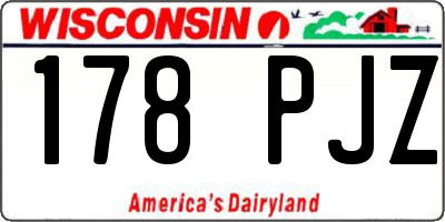 WI license plate 178PJZ