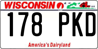 WI license plate 178PKD