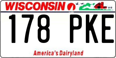 WI license plate 178PKE