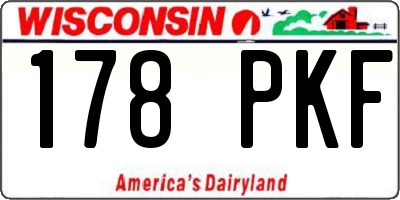 WI license plate 178PKF