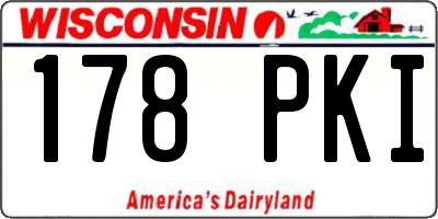 WI license plate 178PKI