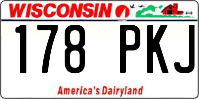 WI license plate 178PKJ