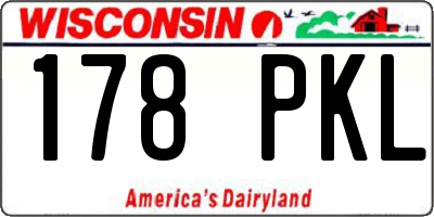 WI license plate 178PKL