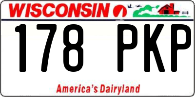 WI license plate 178PKP