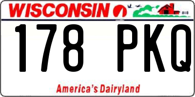 WI license plate 178PKQ