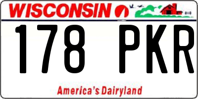 WI license plate 178PKR