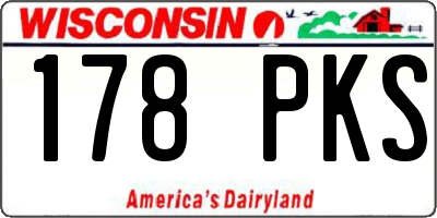 WI license plate 178PKS