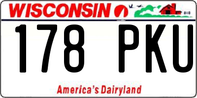WI license plate 178PKU