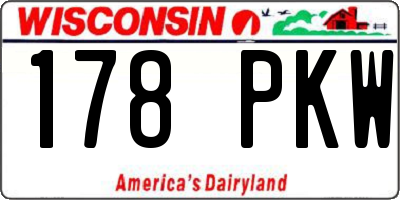 WI license plate 178PKW