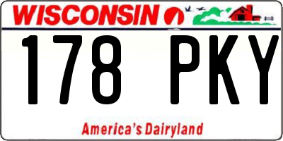 WI license plate 178PKY