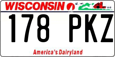 WI license plate 178PKZ