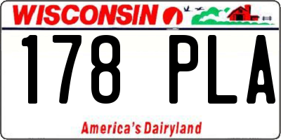 WI license plate 178PLA