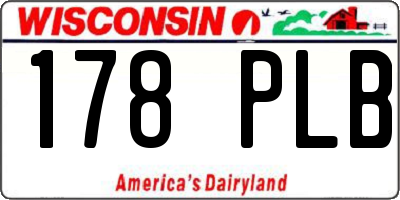 WI license plate 178PLB