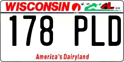 WI license plate 178PLD