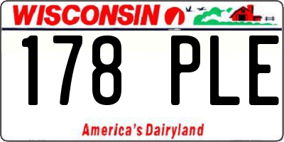 WI license plate 178PLE