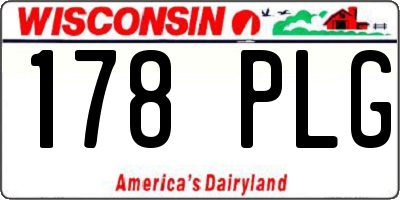 WI license plate 178PLG