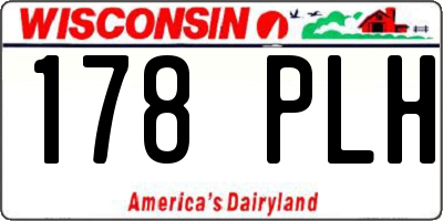 WI license plate 178PLH