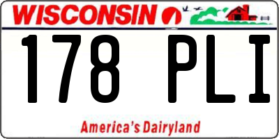 WI license plate 178PLI