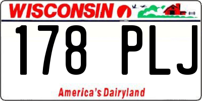 WI license plate 178PLJ