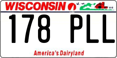 WI license plate 178PLL