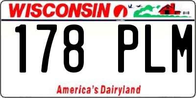 WI license plate 178PLM