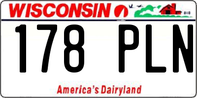 WI license plate 178PLN