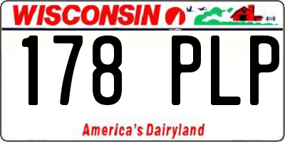 WI license plate 178PLP
