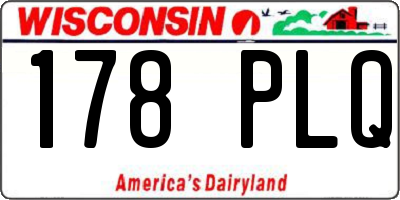 WI license plate 178PLQ