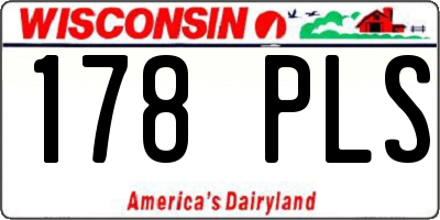 WI license plate 178PLS