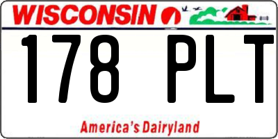 WI license plate 178PLT