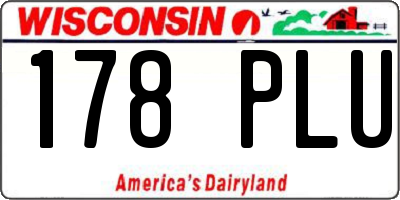WI license plate 178PLU