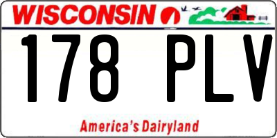 WI license plate 178PLV