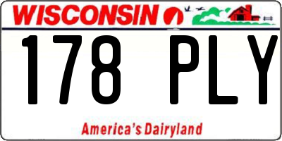 WI license plate 178PLY
